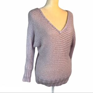 American Eagle Lavender Oversize Wool Mohair Crochet Sweater